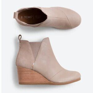 Toms Kelsey Pull On Leather Wedge Bootie